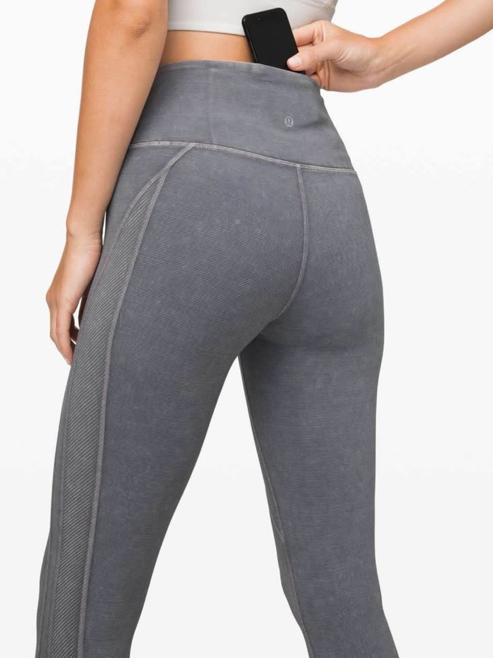 Lululemon Wunder Under Crop 23" Washed Ribbed
